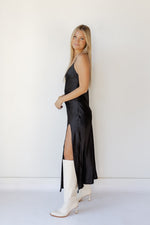 mode, soiree satin maxi dress