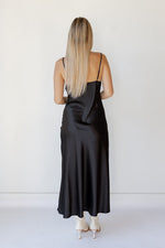 soiree satin maxi dress