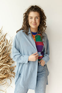 mode, see through button down shirt