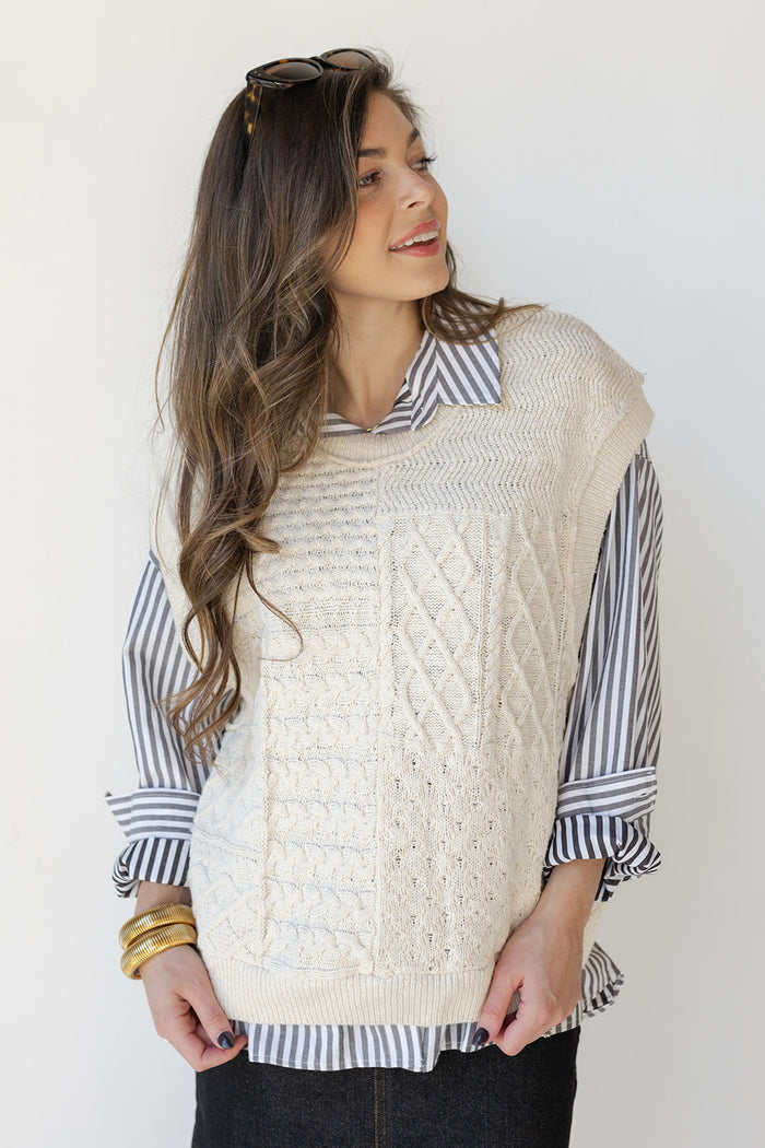 mode, faye oversized vest