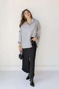 mode, salma striped button down oversized shirt