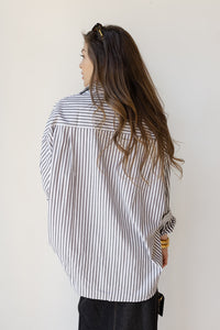 mode, salma striped button down oversized shirt