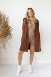 mode, longline hoodie cardigan