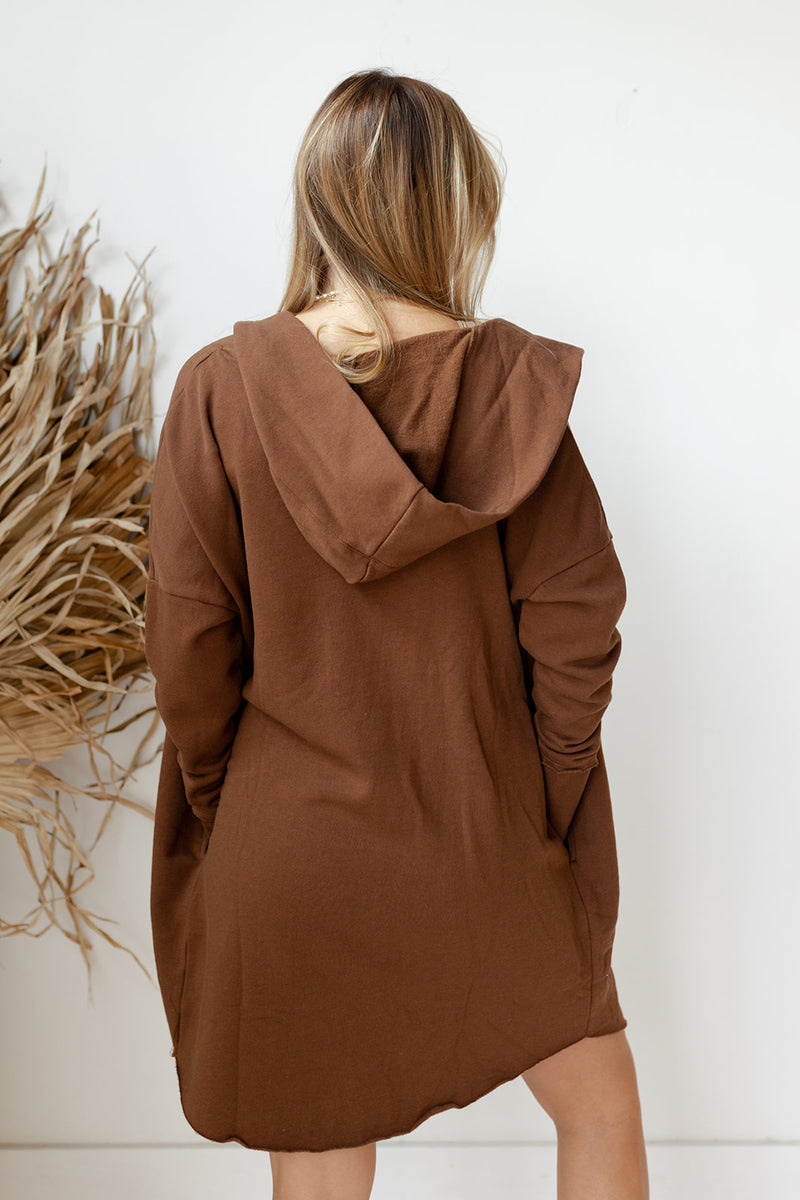mode, longline hoodie cardigan