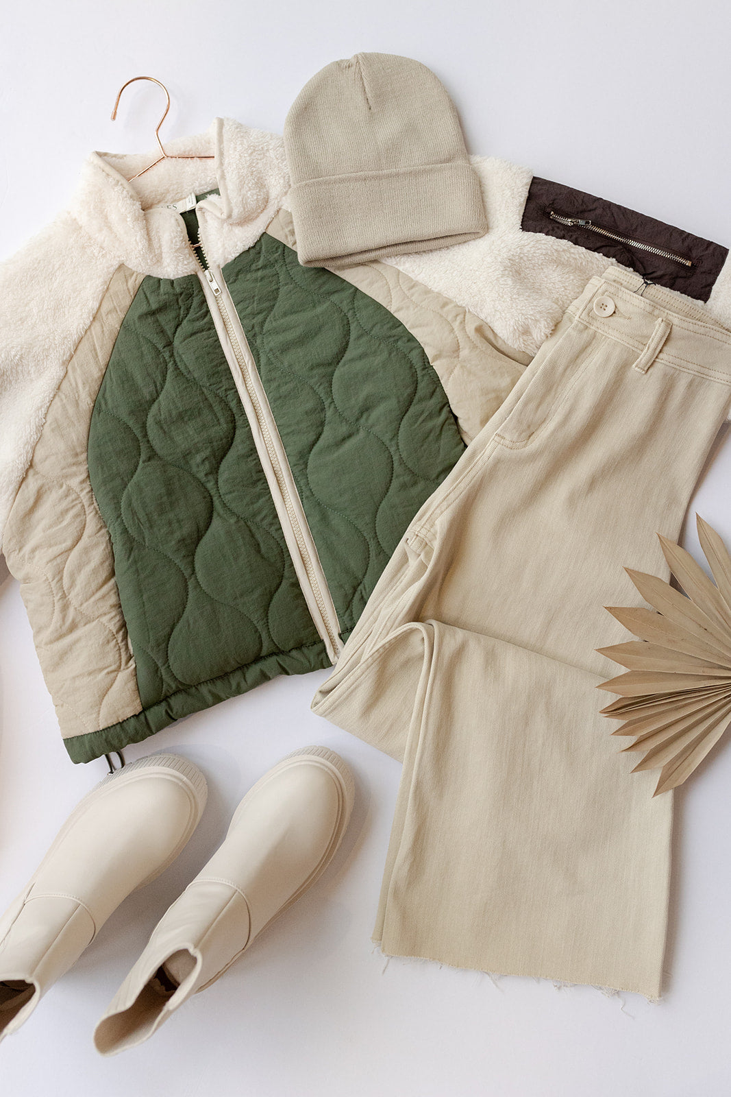 mode, sutton sherpa quilted jacket