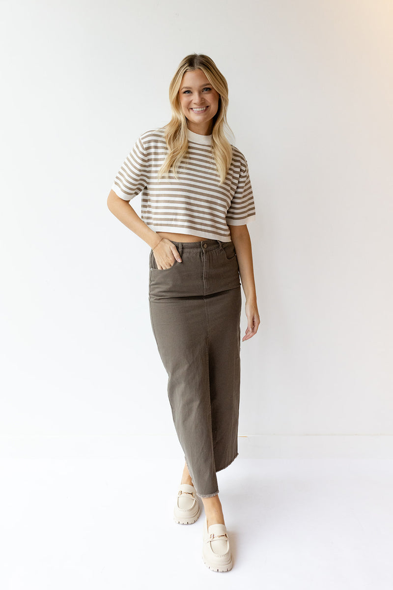 mode, sariah stripe knitted top