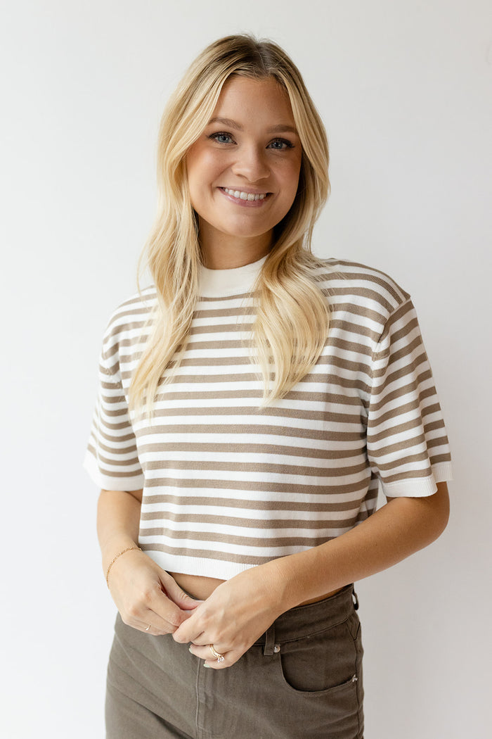 mode, sariah stripe knitted top
