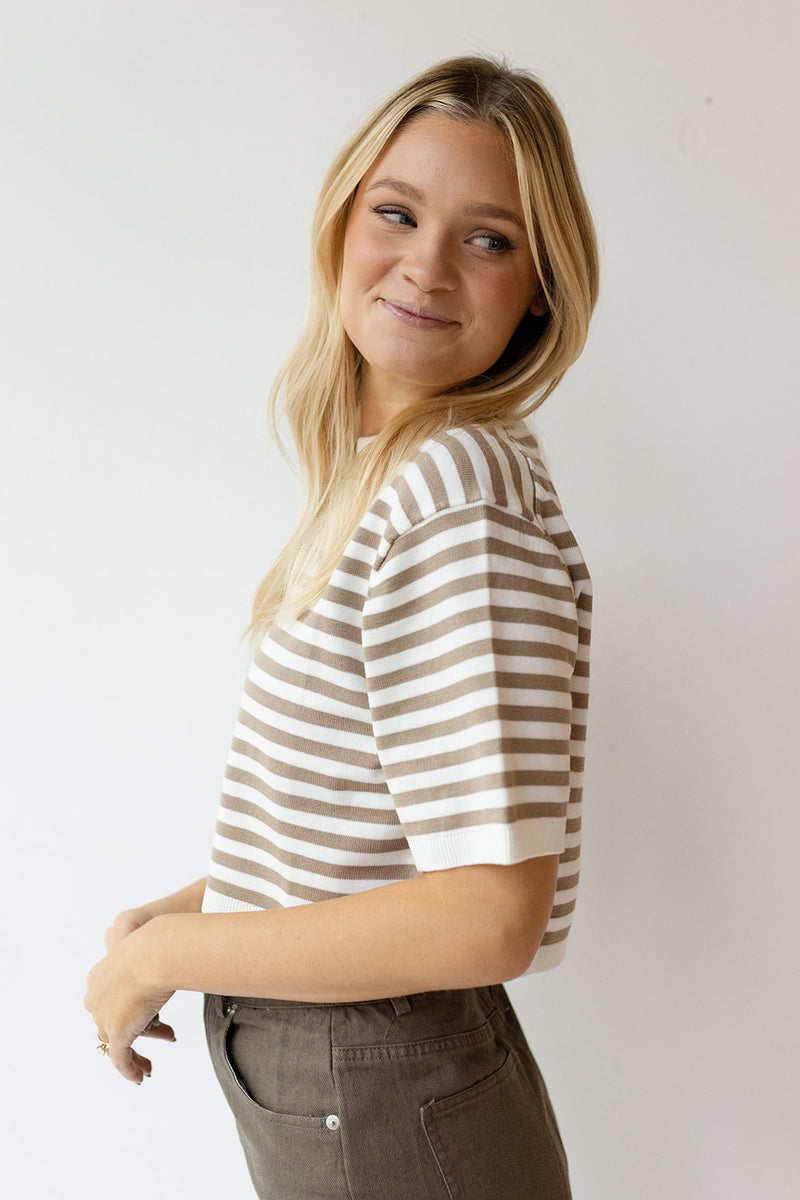 mode, sariah stripe knitted top