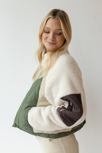 mode, sutton sherpa quilted jacket
