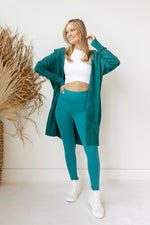 mode, longline hoodie cardigan