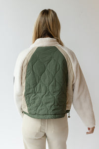 mode, sutton sherpa quilted jacket