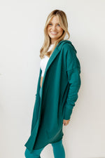 mode, longline hoodie cardigan