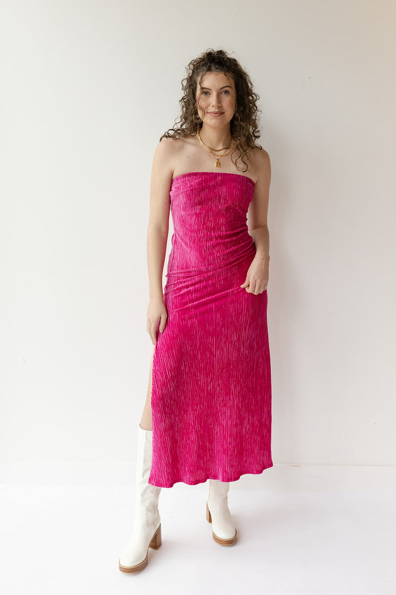 mode, violeta velvet tube maxi dress