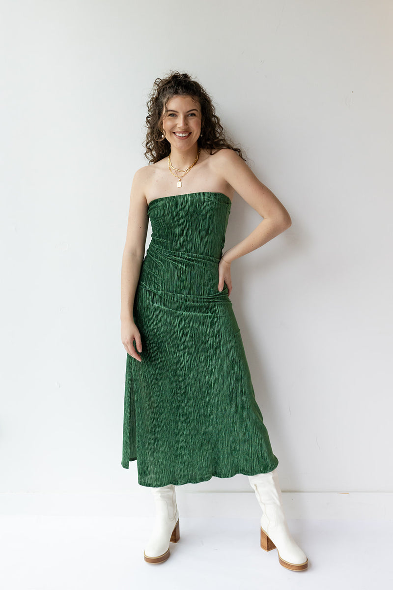 mode, violeta velvet tube maxi dress