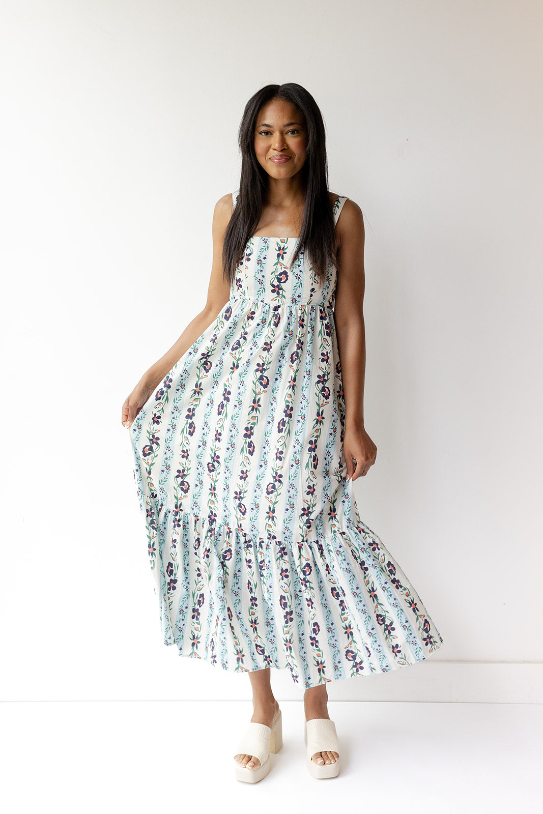 mode, tyler tiered floral maxi dress