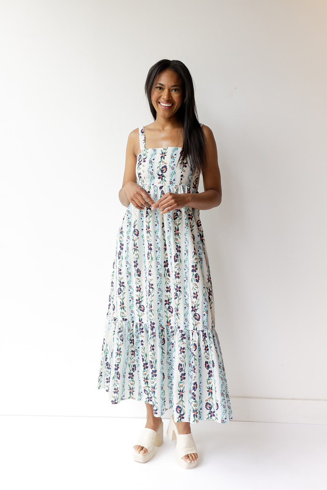 mode, tyler tiered floral maxi dress