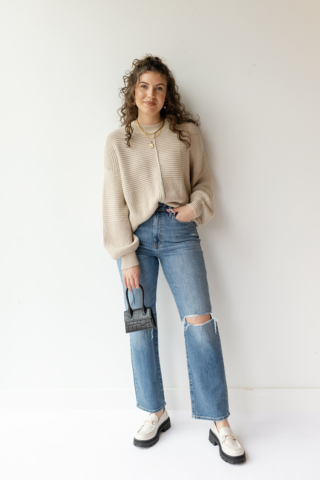 mode, callie ribbed knit sweater