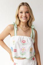mode, ellie embroidered top