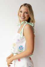 mode, ellie embroidered top