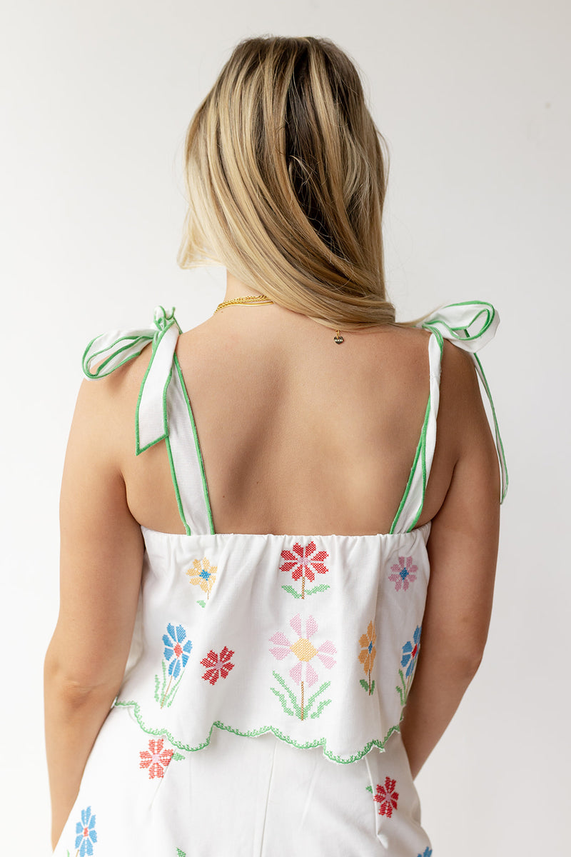 mode, ellie embroidered top