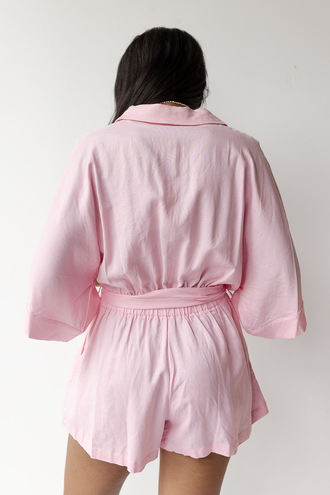 mode, maryam button down romper