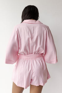 mode, maryam button down romper