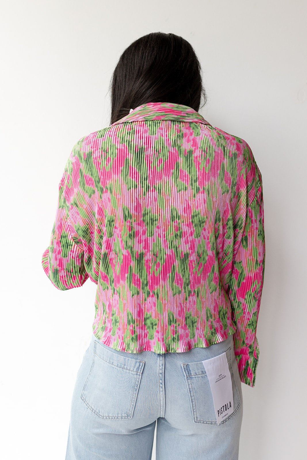 mode, plisse front tie top