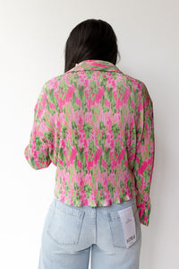 mode, plisse front tie top