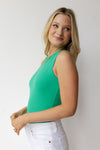 mode, round neck sleeveless bodysuit