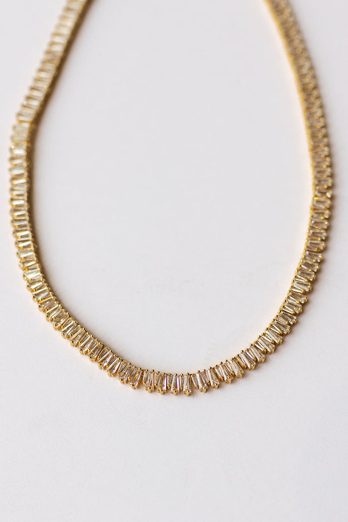 mode, reign tennis necklace