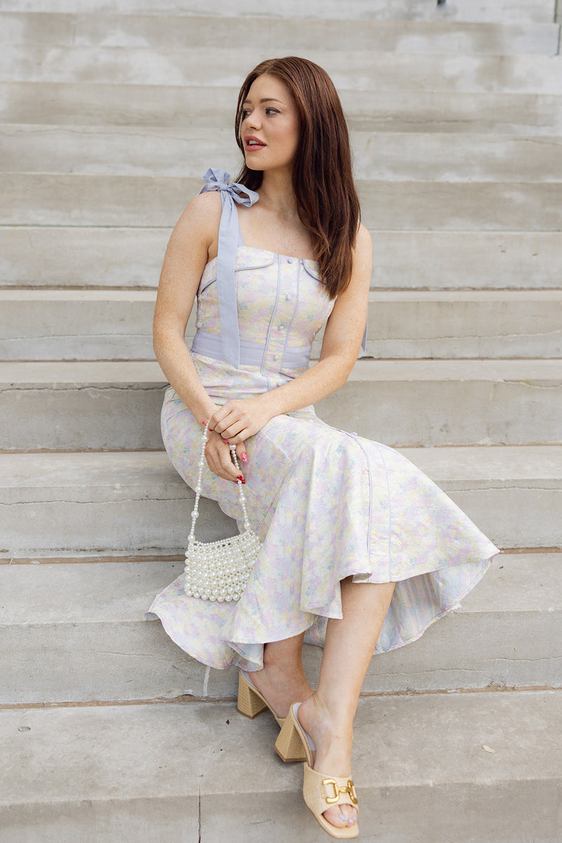 marjorie floral midi dress
