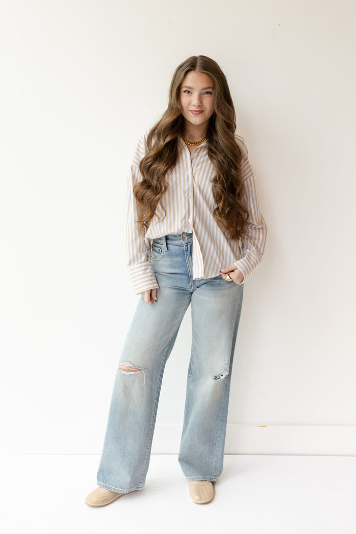 danny striped button up