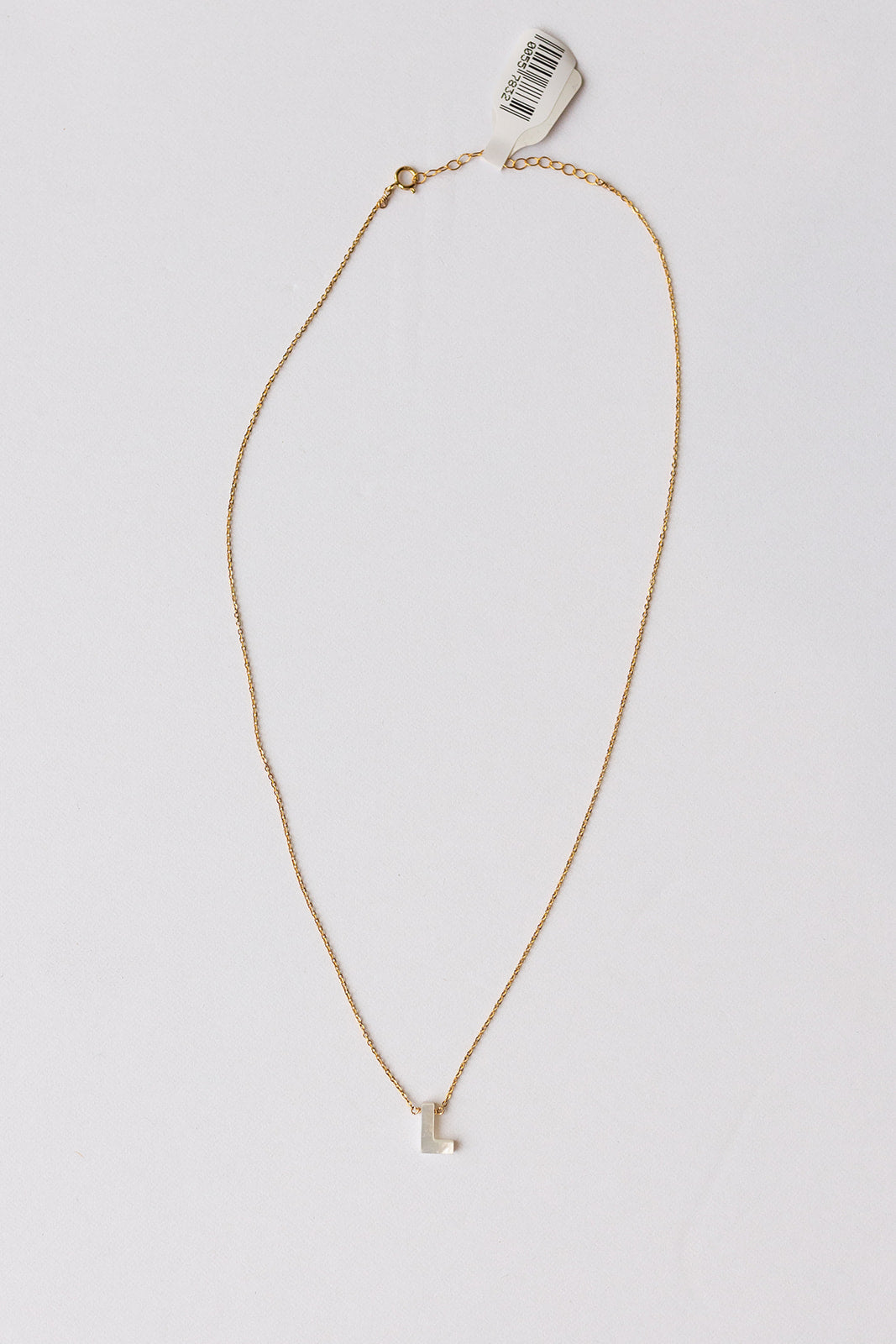 mode, mother of pearl initial necklace