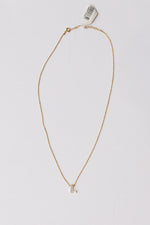 mode, mother of pearl initial necklace