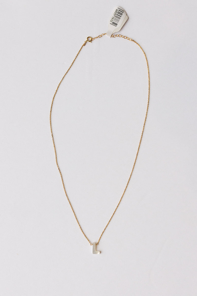 mode, mother of pearl initial necklace