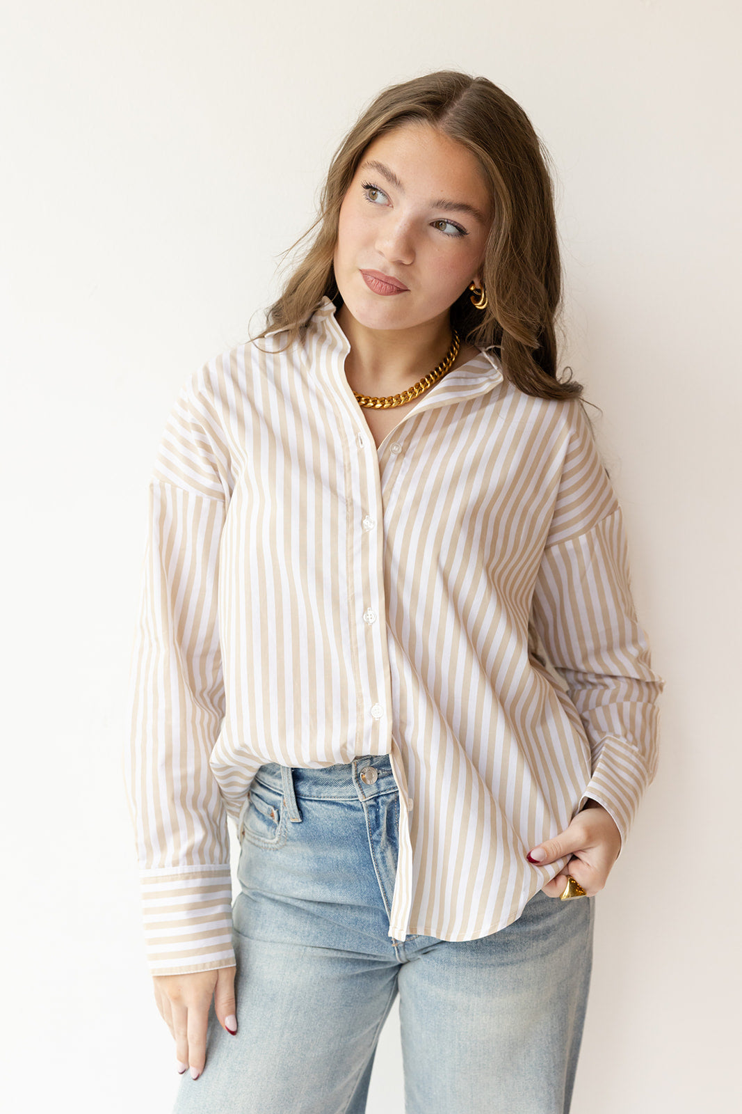 danny striped button up