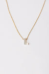mode, mother of pearl initial necklace