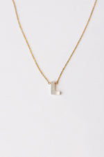 mode, mother of pearl initial necklace