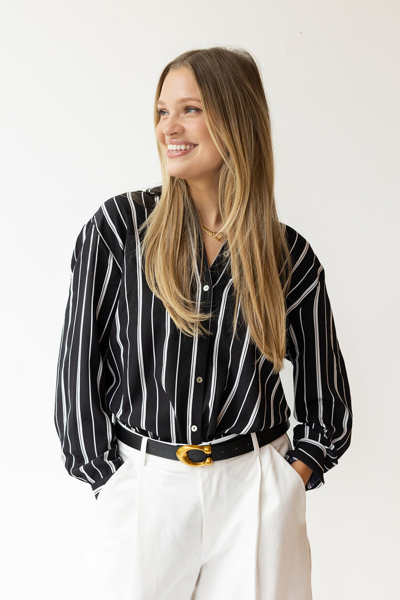 aaliyah striped blouse