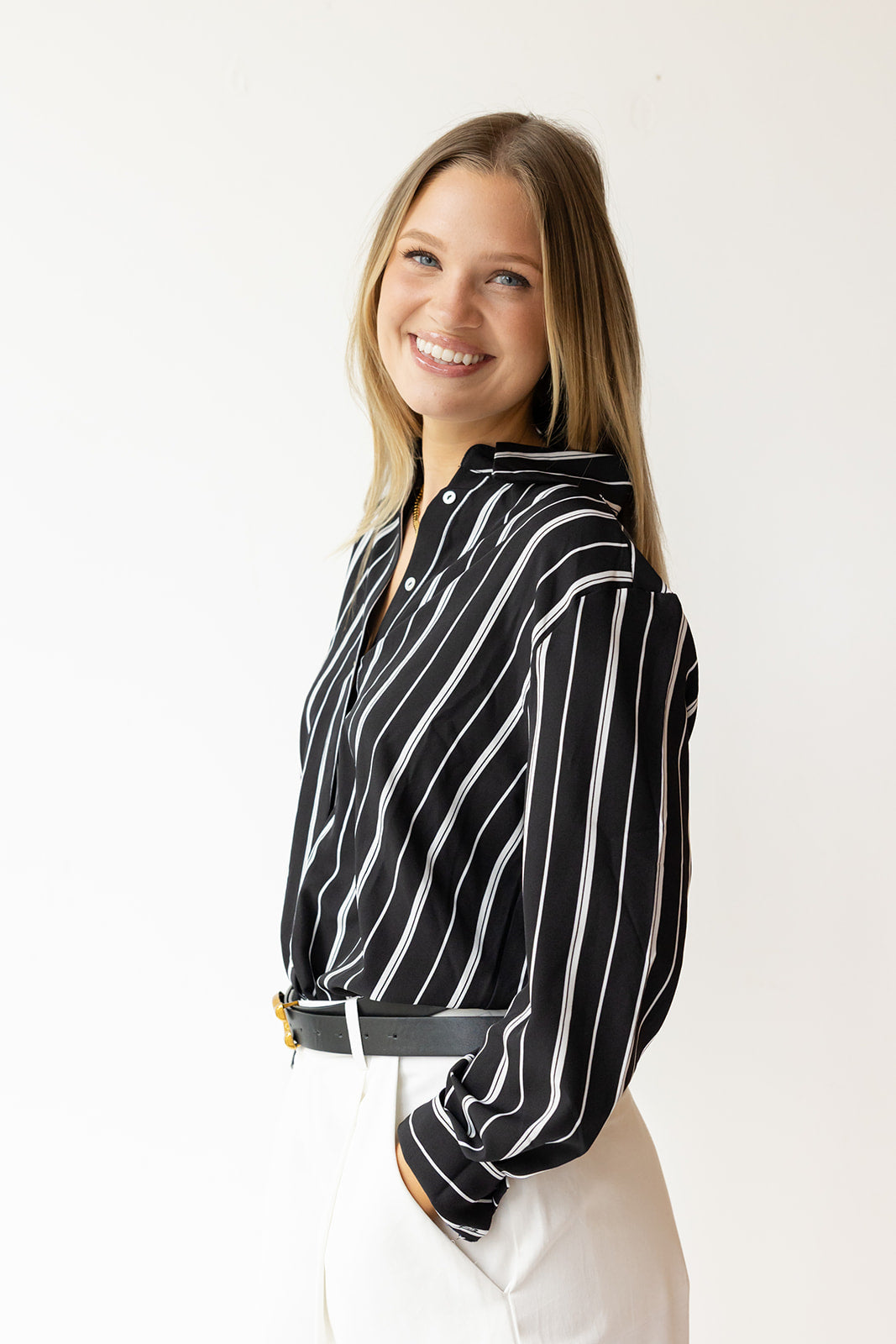 aaliyah striped blouse