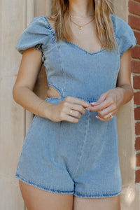 mode, dylan denim romper