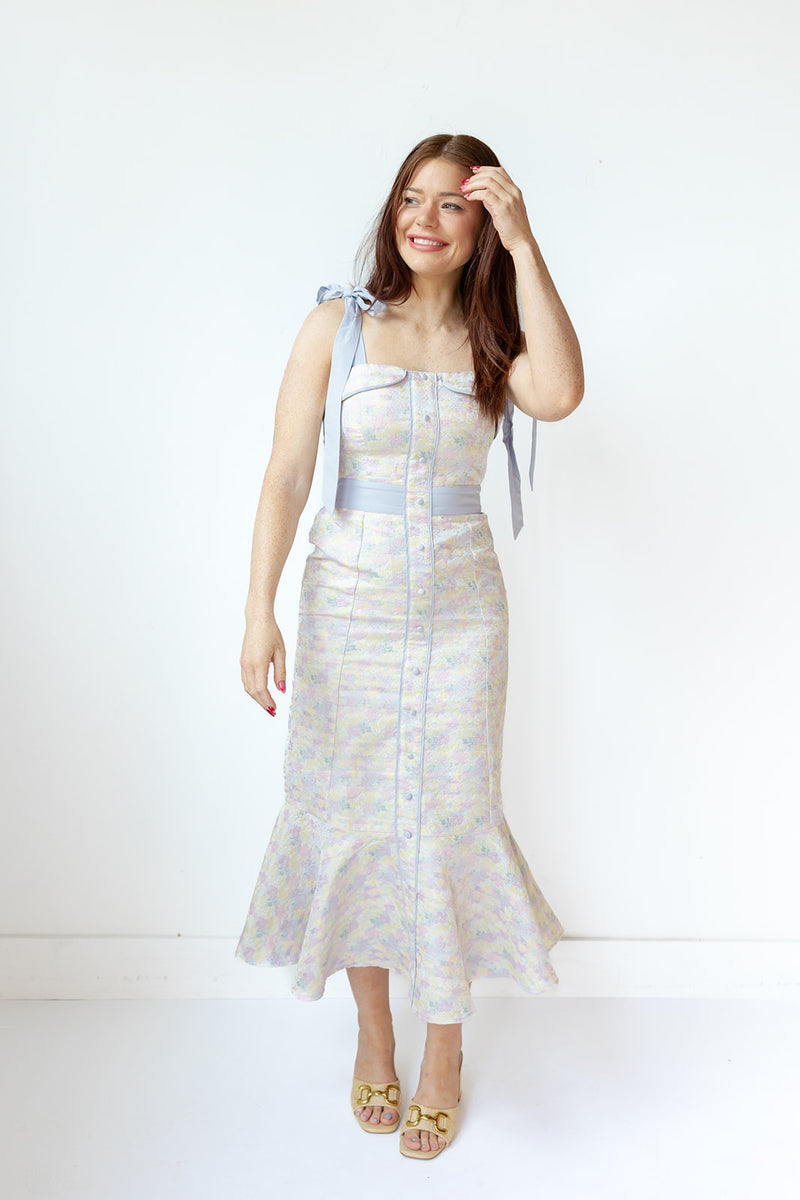 marjorie floral midi dress