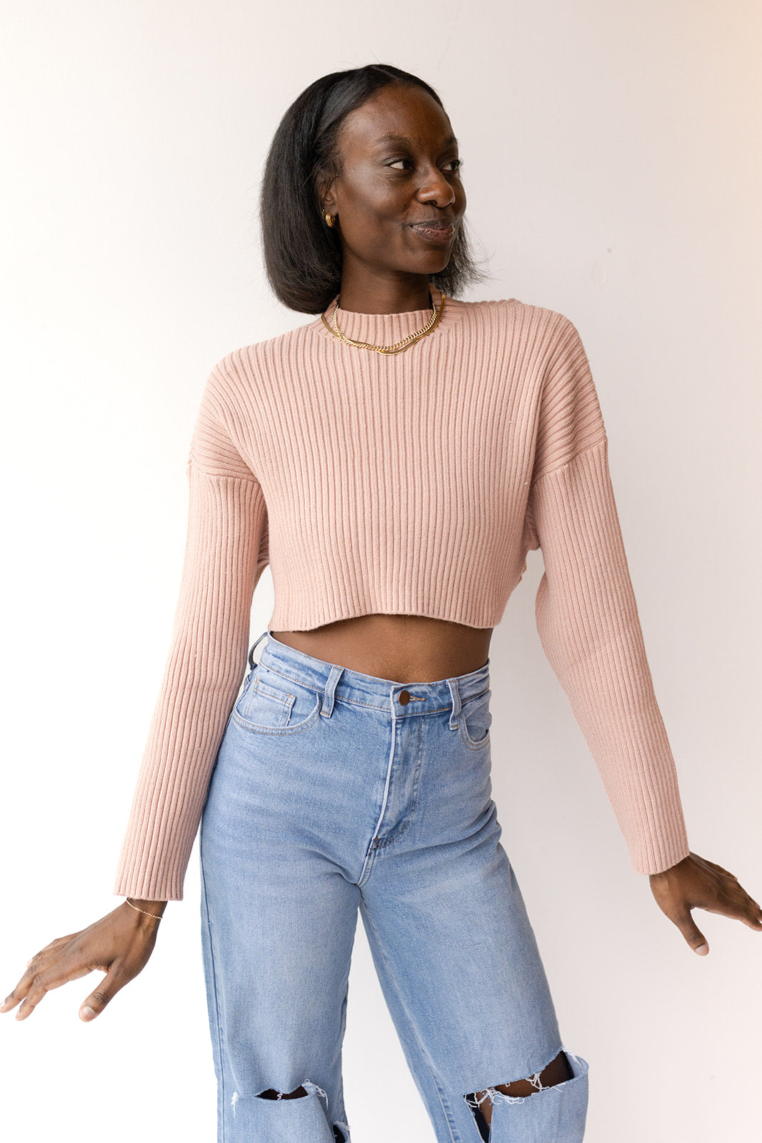 mode, ramona crop sweater