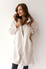 mode, longline sherpa jacket