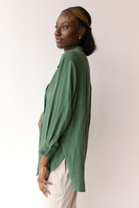 mode, see through button down shirt