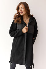 mode, longline sherpa jacket