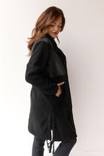 mode, longline sherpa jacket