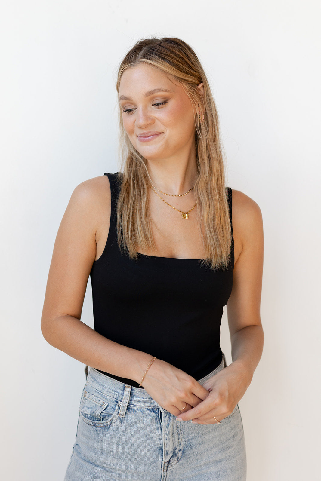 mode, fair + square neck bodysuit