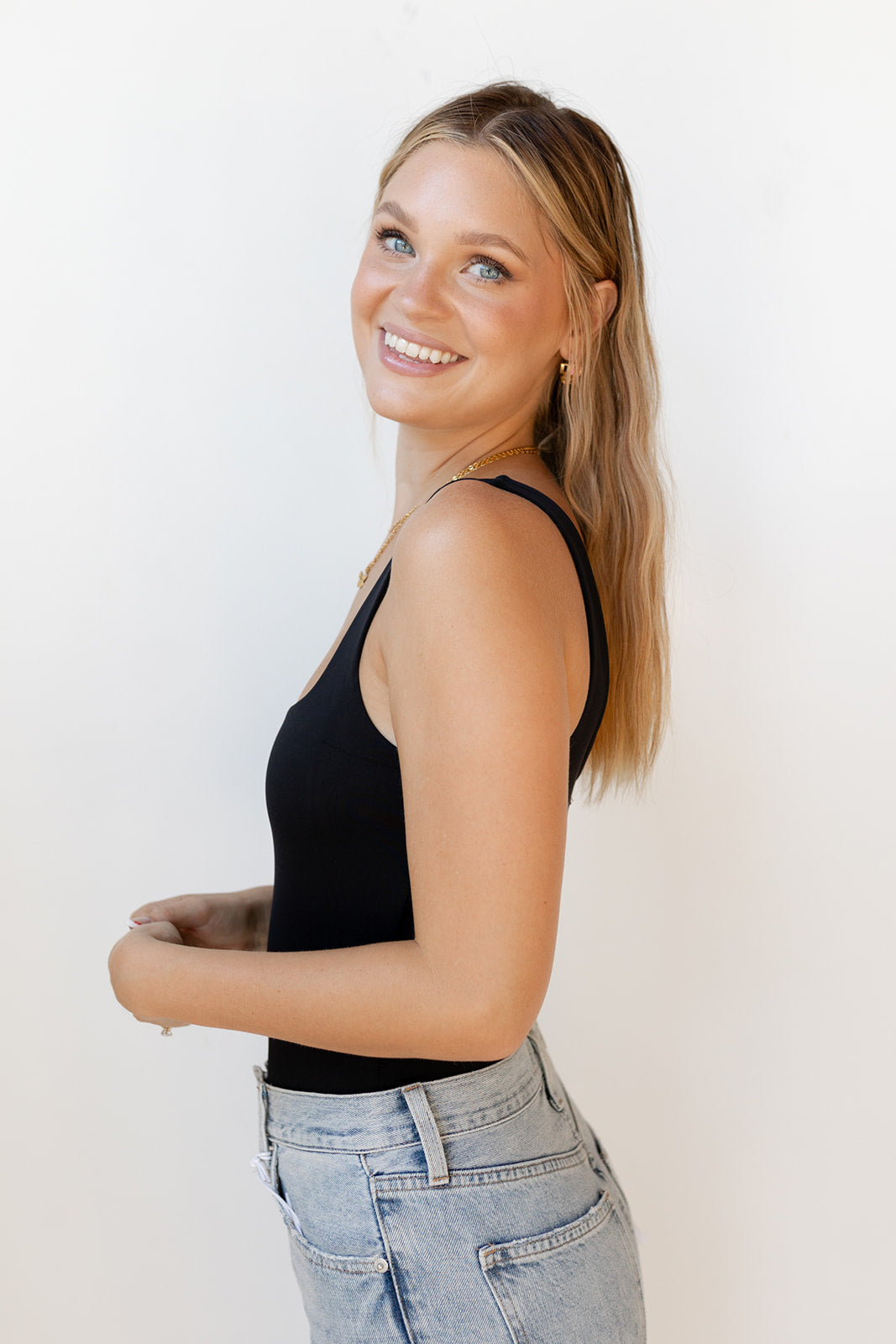 mode, fair + square neck bodysuit