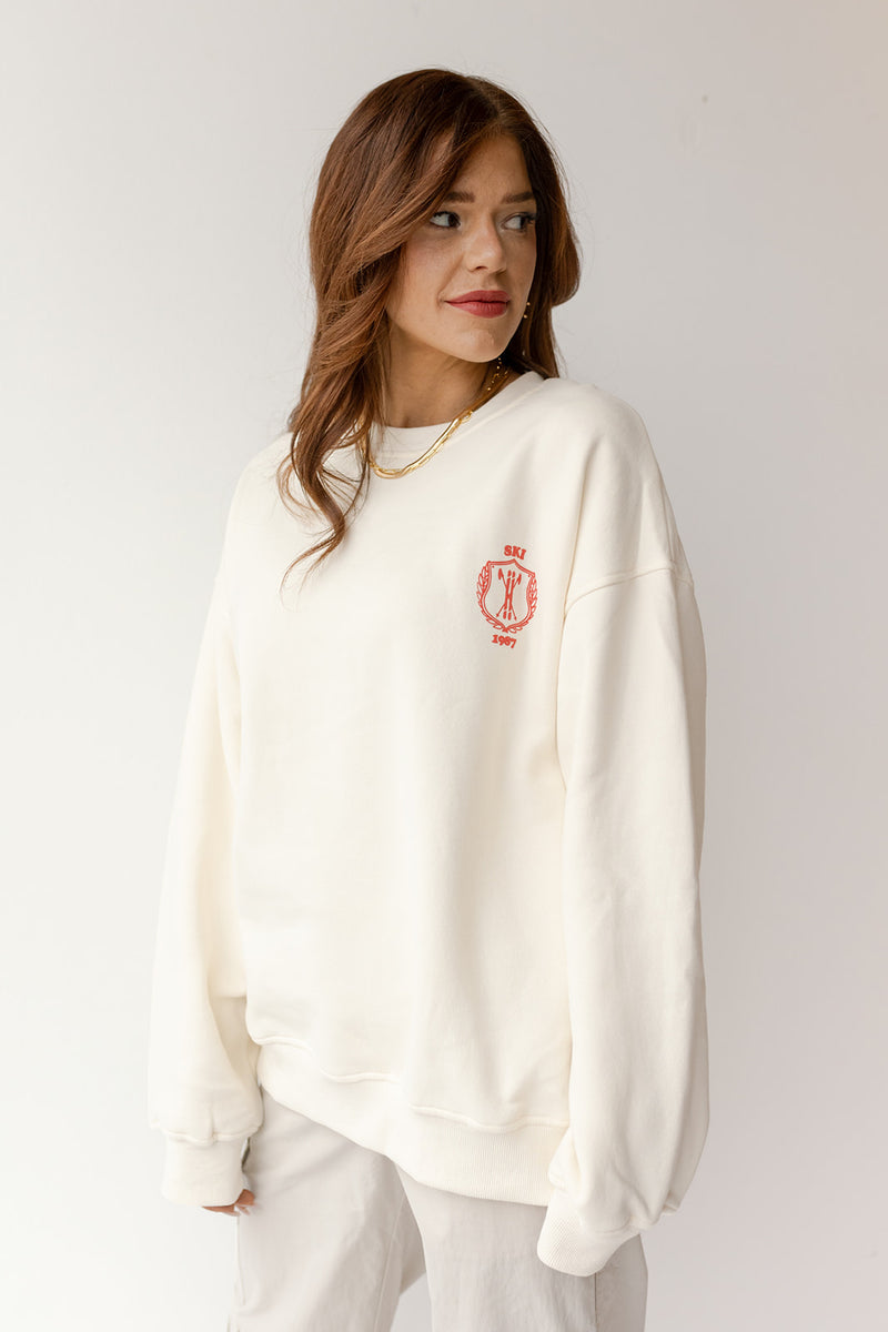mode, apres ski club sweatshirt